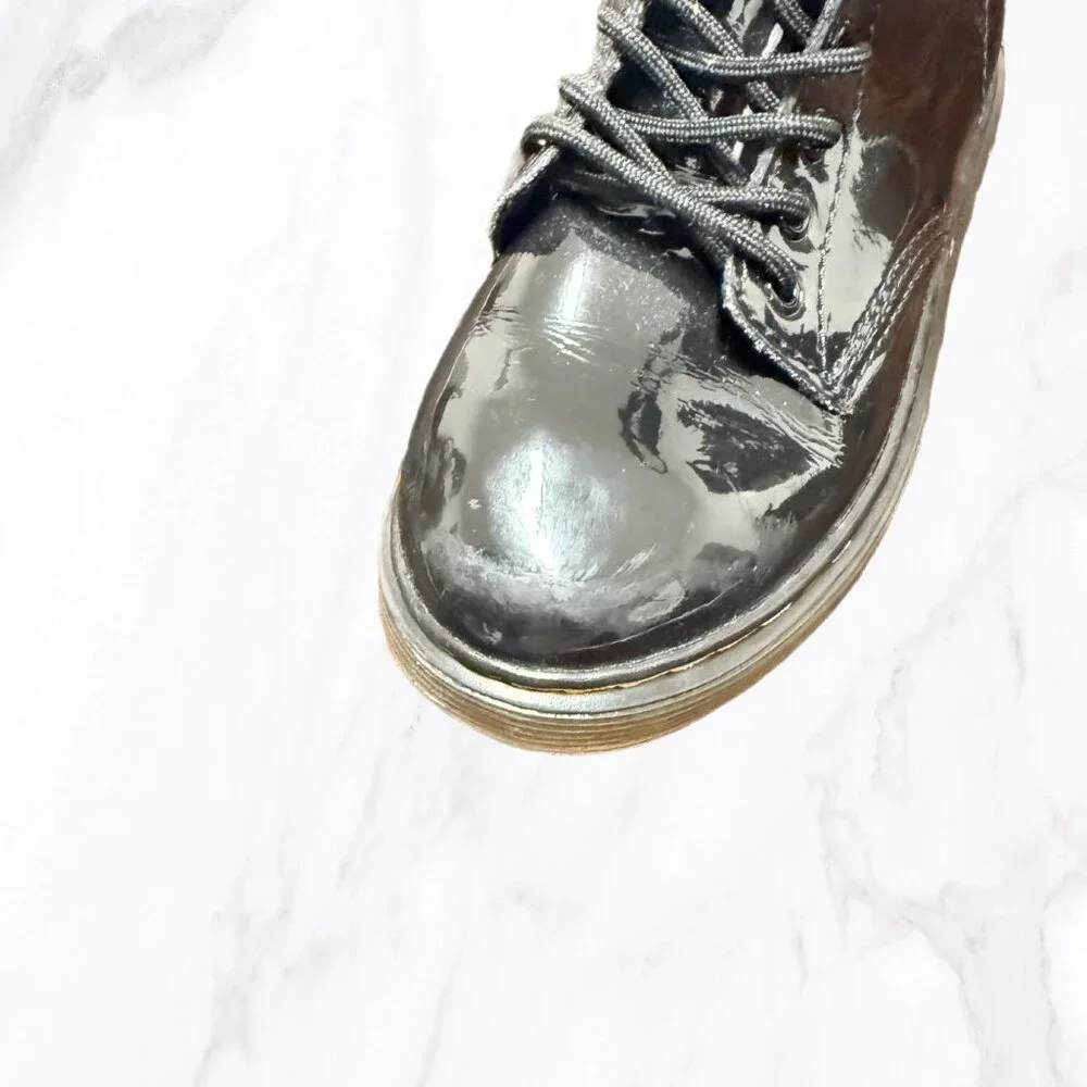 Dr. Martens Toddler Black Patent Leather Zip‎ Up Boots, Size 10